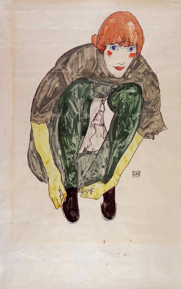 Egon Schiele Crouching Figure